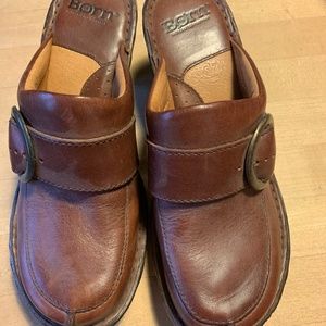 Born Brown Leather Clog Women's Sz 7 or 38